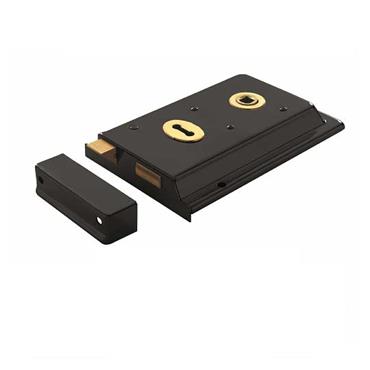 SECURIT RIM LOCK DOUBLE HANDED BLACK 6" X4"