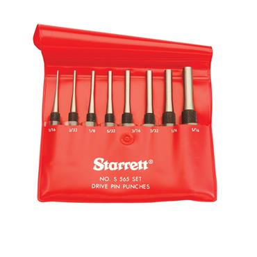 STARRETT DRIVE PIN PUNCH SET (5 PC) LONG SERIES