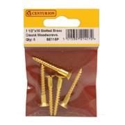 CENTURION SCREWS WOOD BRASS CSK10 x1 1/2" (PK 5)