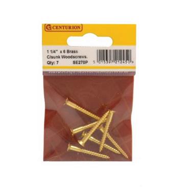 CENTURION SCREWS BRASS SLOT RH 3/4" x 6 (PK 12)
