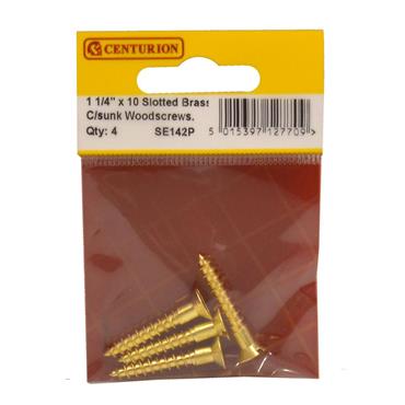 CENTURION BRASS COUNTERSUNK HEAD 1 1/4"X10  PKT4