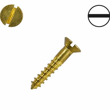 Centurion SE154P Slotted Brass Countersunk Woodscrews 5/8" ? No.4 ? Pack of 5