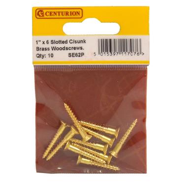 CENTURION BRASS COUNTERSUNK HEAD 1"X6  PKT10