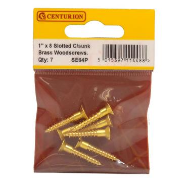 CENTURION BRASS COUNTERSUNK HEAD 1"X8  PKT7