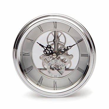 SKELETON CLOCK SILVER 120MM