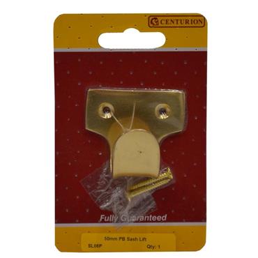 CENTURION SOLID BRASS SASH LIFT 50MM PB