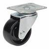 SWIVEL CASTOR 2" BLACK NYLON WHEEL PLATE FIXING