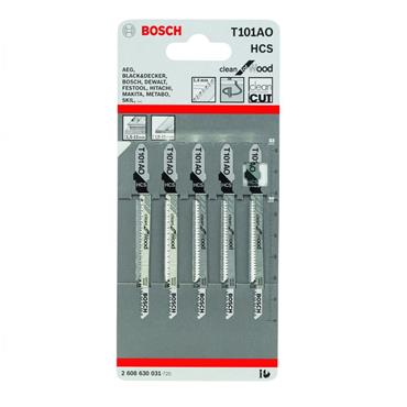 BOSCH JIGSAW BLADES WOOD HCS CLEAN STRAIGHT (PK 5)