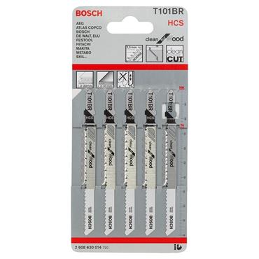BOSCH JIGSAW BLADES WOOD HCS CLEAN REVERSE (PK 5)