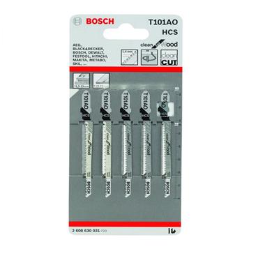 BOSCH JIGSAW BLADES WOOD HCS CLEAN STRAIGHT (PK 5)