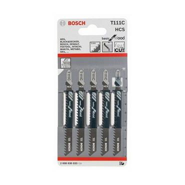 BOSCH JIGSAW BLADES WOOD HCS BASIC STRAIGHT (PK 5)