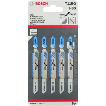 BOSCH JIGSAW BLADES METAL HSS BASIC STRAIGHT (PK5)