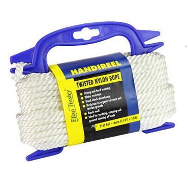 Tinsley White Braided Rope 6mm Handireel 15m