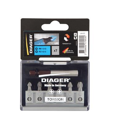 DIAGER IMPACT SCREWDRIVER & BIT SET (7 PC)