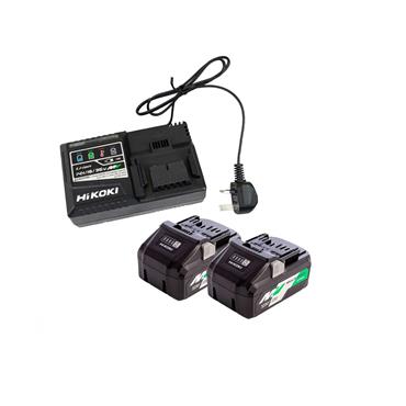Hikoki Charger & Two 5a 18 Volt Batteries