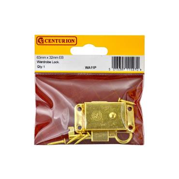 CENTURION WARDROBE LOCK BRASS COATED 2 1/2"