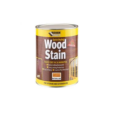 EVERBUILD WOODSTAIN SATIN NATURAL OAK 750ML
