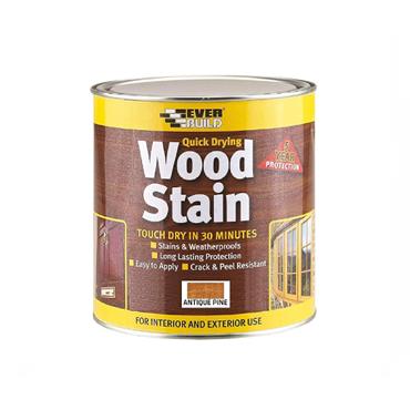 EVERBUILD WOODSTAIN SATIN ANTIQUE PINE 750ML