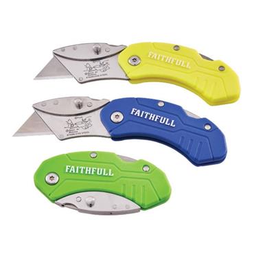 FAITHFULL FOLDING UTILITY KNIFE HI VIS