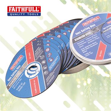 Faithfull 115mm (4.5in) Inox Metal Cutting Discs (10 Pack)