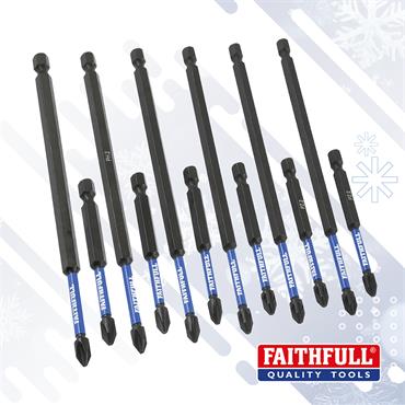 Faithfull 12 Piece Impact Screwdriver Bit Set