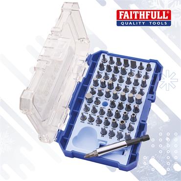 Faithfull 61 Piece Chrome Vanadium Security Bit Set