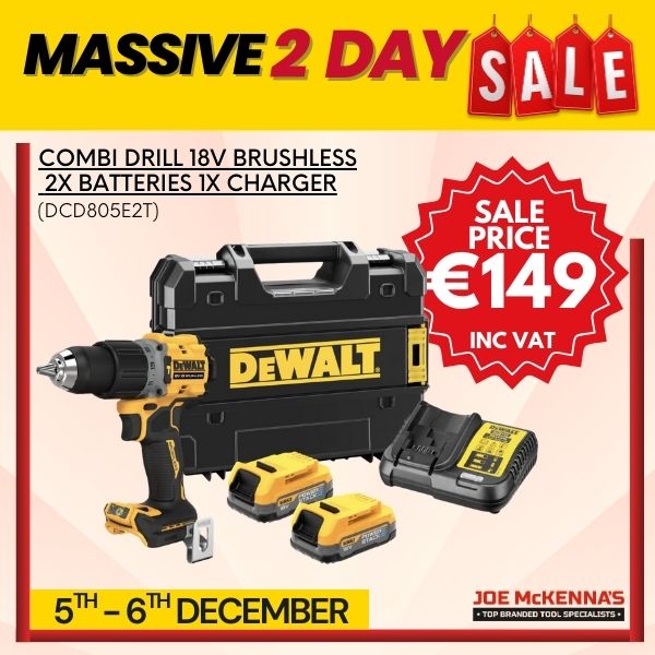 18V XR brushless hammer drill Driver c/w 2x 1.7ah powerstack battery