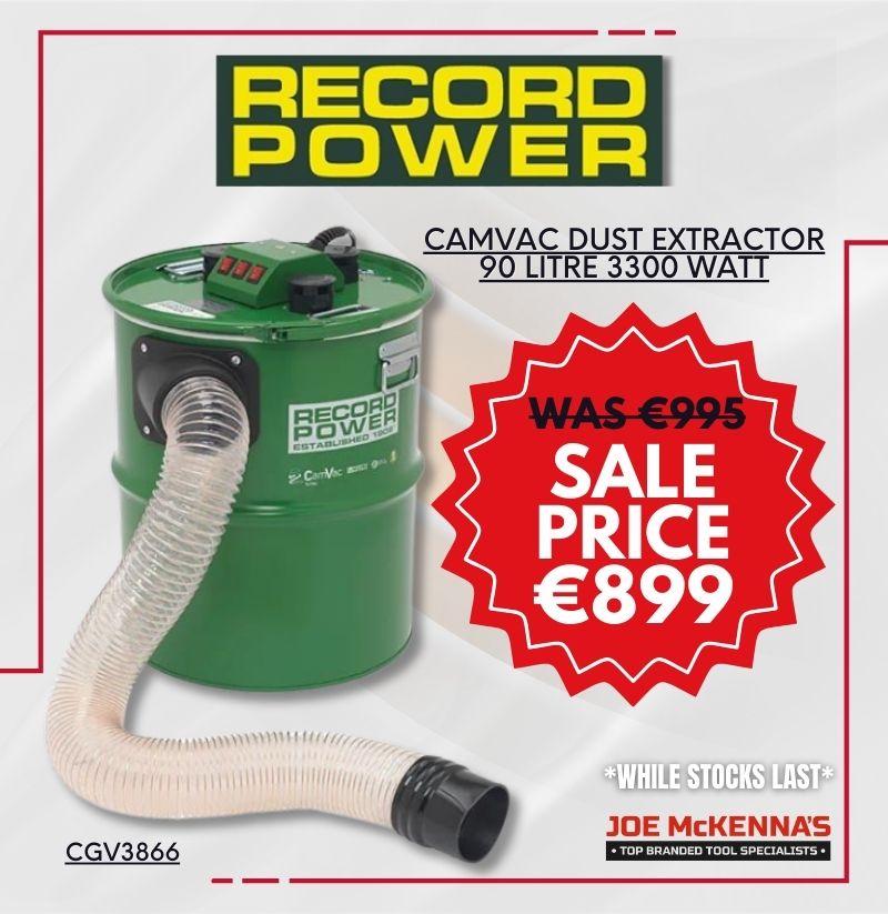 Camvac Dust Extractor 90 Litre 3300 Watt, JoeMckenna, Limerick, Hardware, Woodwork, Machineries, Record Power Ireland