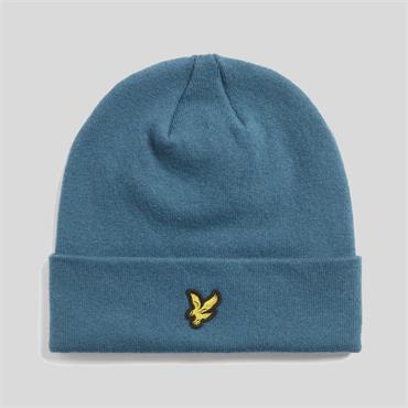 LYLE&SCOTT COTTON MERINO BEANIE - BLUE