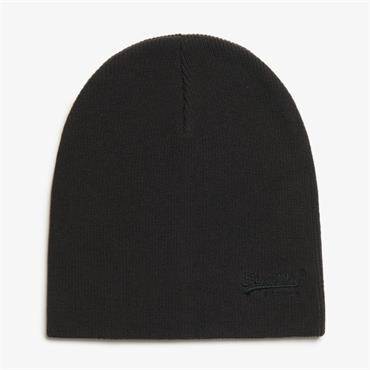 SUPERDRY ESSENTIAL LOGO KNITTED BEANIE - BLACK