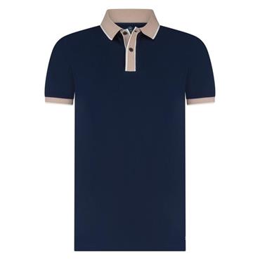 MARCO MANZINI TIGER POLO SHIRT - NAVY