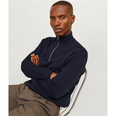 JACK&JONES MILANO KNIT 1/2 ZIP - NAVY