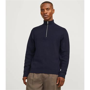 JACK&JONES MILANO KNIT 1/2 ZIP - NAVY