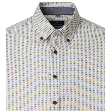 CASA MODA B.D. PRINT SHORT SLEEVE SHIRT - YELLOW