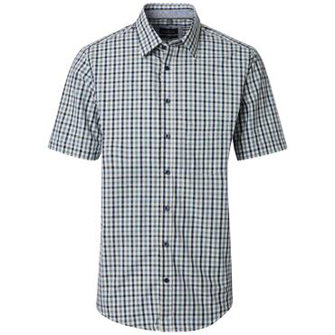 CASA MODA KENT CHECK SHORT SLEEVE SHIRT - YELLOW
