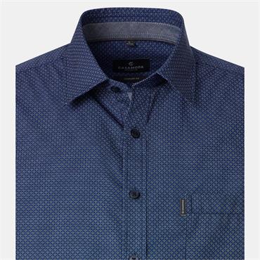 CASA MODA KENT PRINT SHORT SLEEVE SHIRT - BLUE