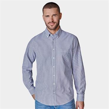 CASA MODA B.D. STRIPE SHIRT - NAVY