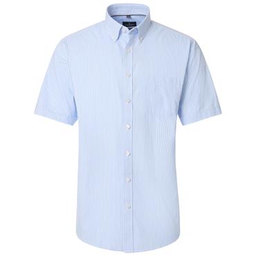 CASA MODA B.D. STRIPE SHORT SLEEVE SHIRT - BLUE