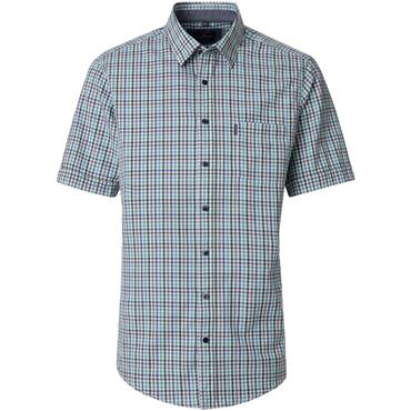 CASA MODA CHECK SHORT SLEEVE SHIRT - GREEN