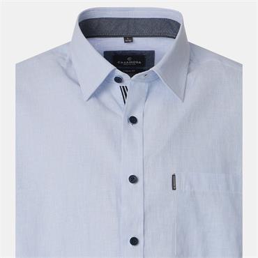 CASA MODA LINEN SHORT SLEEVE SHIRT - BLUE
