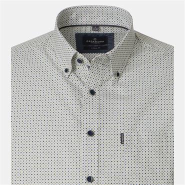CASA MODA SHORT SLEEVE PRINT SHIRT - GREEN