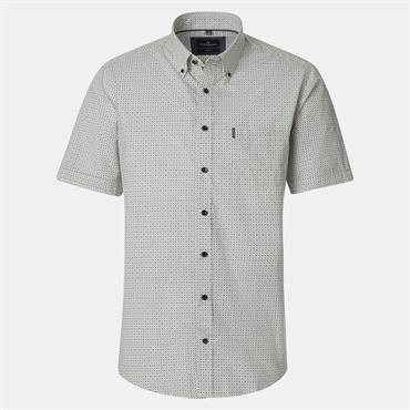 CASA MODA SHORT SLEEVE PRINT SHIRT - GREEN