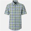 CASA MODA SHORT SLEEVE CHECK SHIRT - GREEN