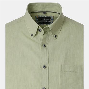 CASA MODA LINEN SHORT SLEEVE SHIRT - GREEN