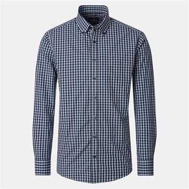 CASA MODA B.D. CHECK CASUAL SHIRT - BLUE