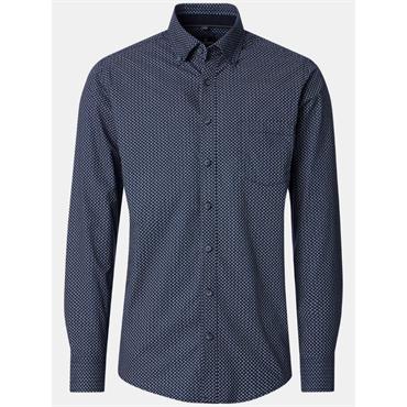CASA MODA B.D. PRINT SHIRT - NAVY
