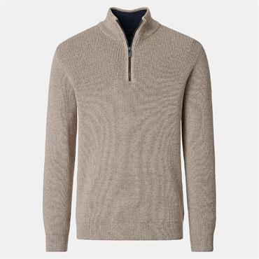 CASA MODA 1/2 ZIP SWEATER - BEIGE