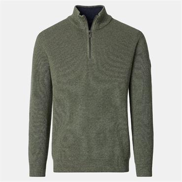 CASA MODA 1/2 ZIP SWEATER - GREEN