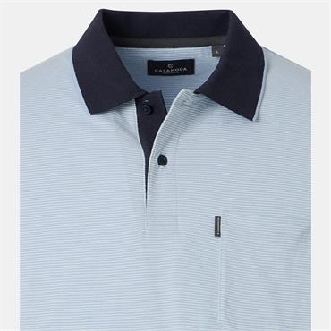 CASA MODA STRIPE POLO SHIRT - BLUE