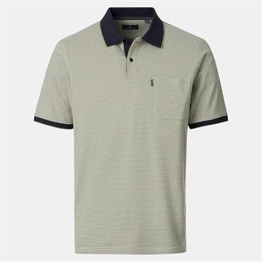 CASA MODA STRIPE POLO SHIRT - GREEN